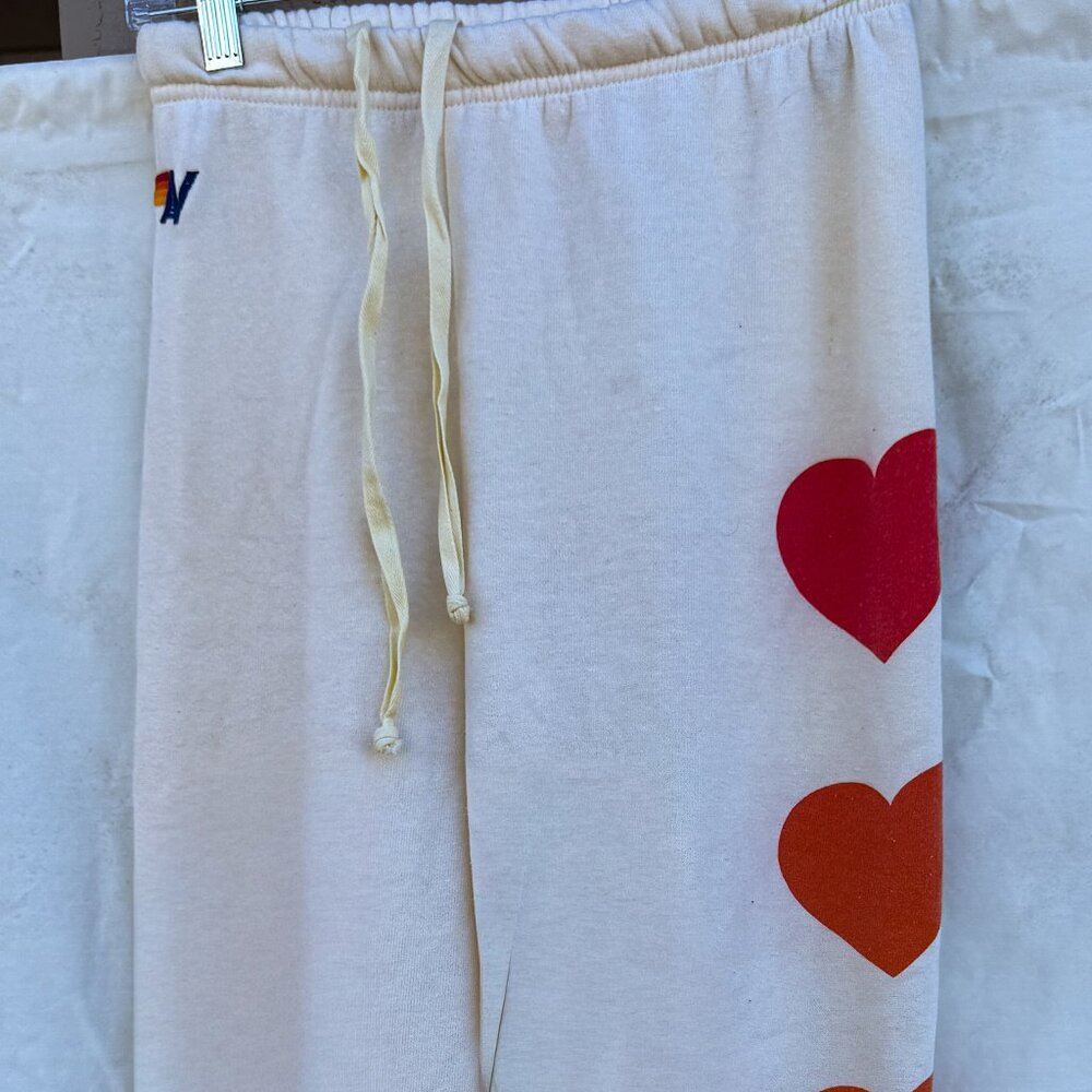 Aviator Nation Joggers - Retired Heart Design - Gradiant Red to Orange - XS
